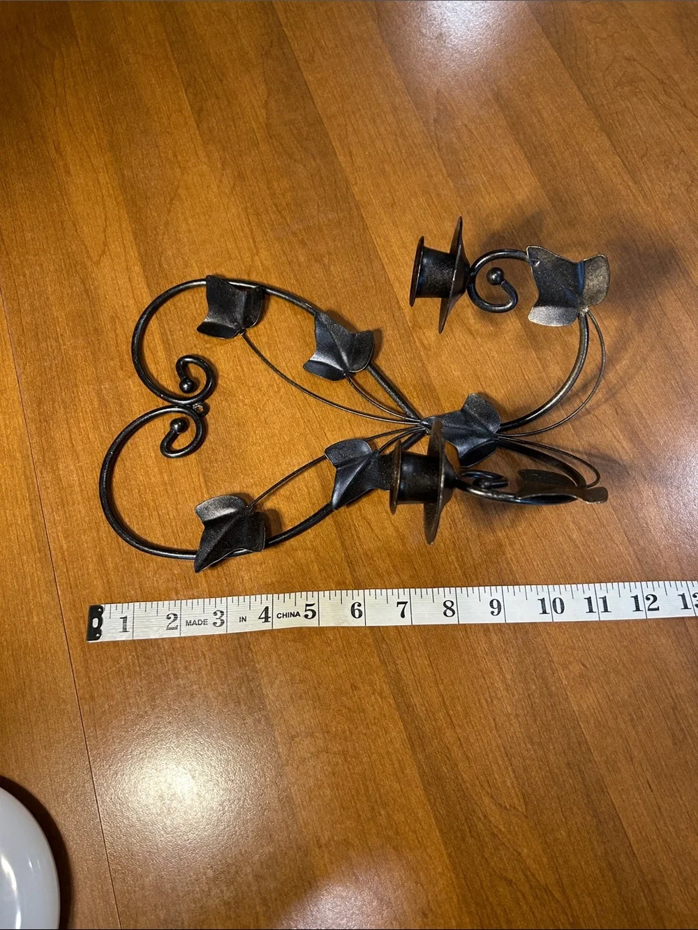 Black Metal Heart Wall Sconce Candle Holder - Decorative Home Accent